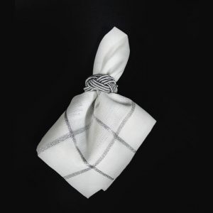 Servilleta lino cordon plata